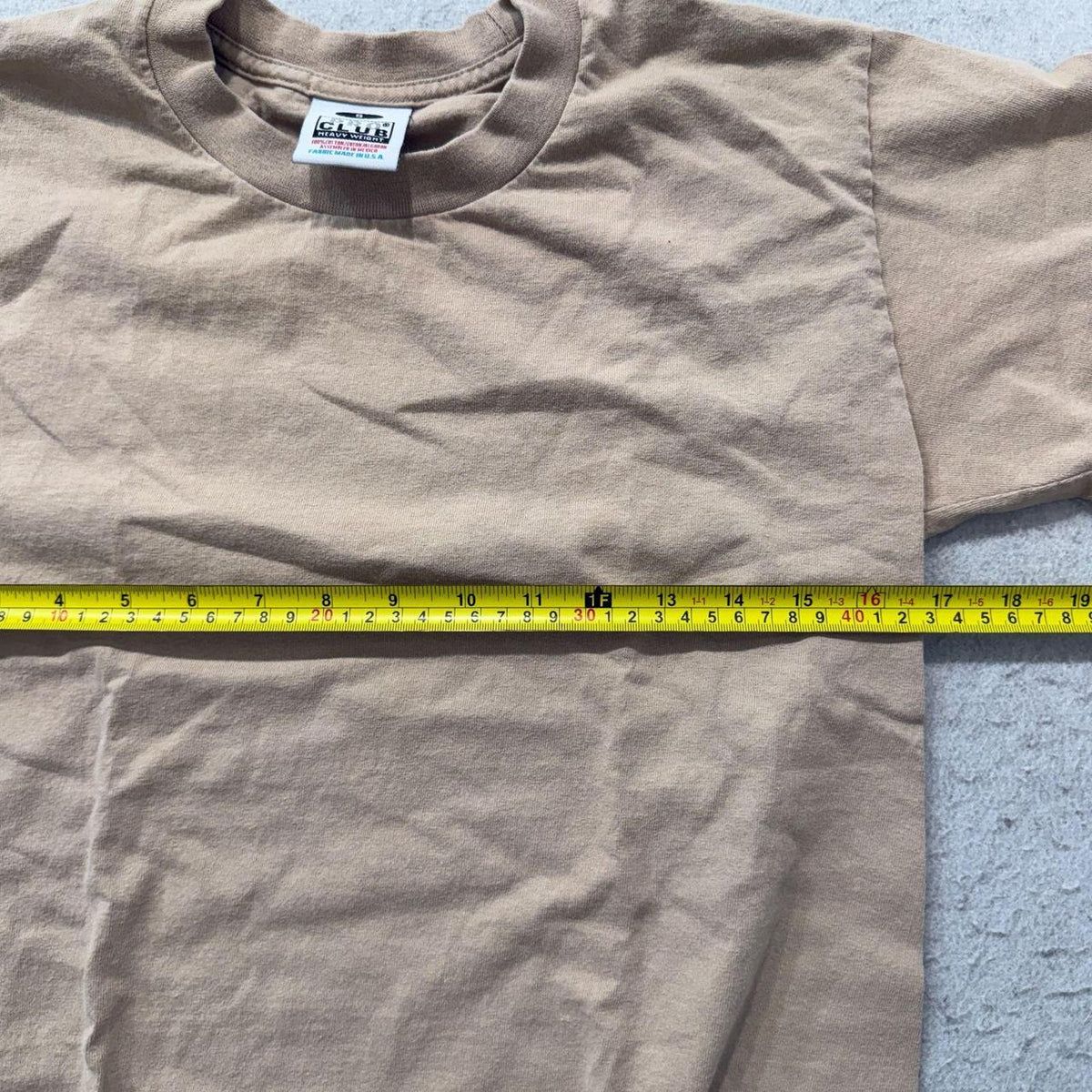 Vintage Y2K 2000's Pro Club Tan Boxy Blank Heavyweight Tee