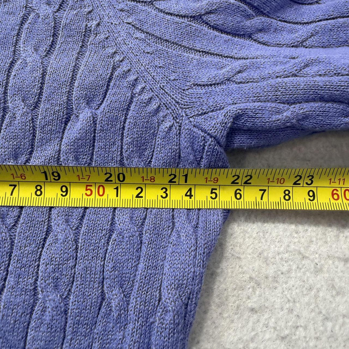 Vintage Y2K 2000's Women's Merona Periwinkle Boxy Cable Knit Cardigan