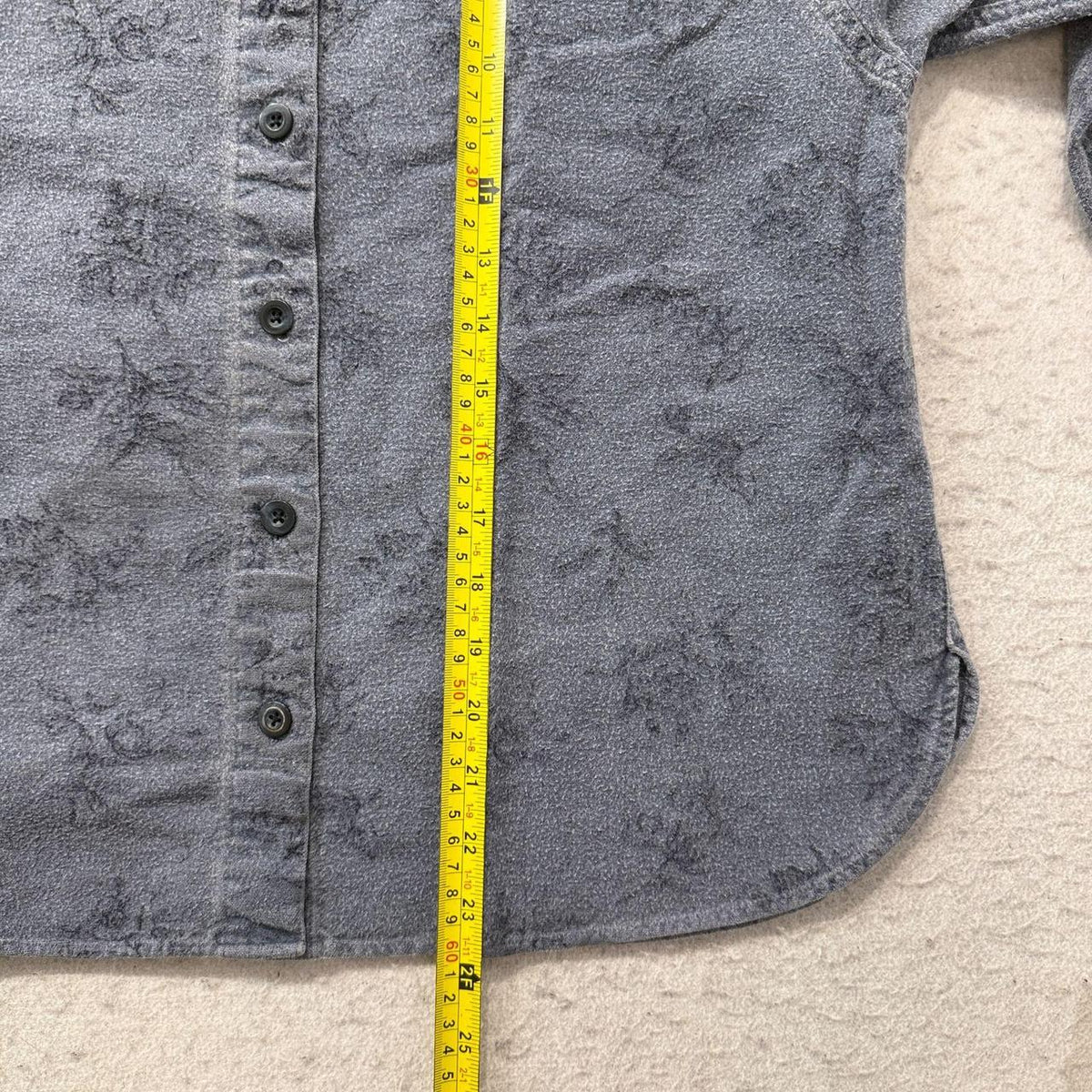 Vintage Y2K 2000's Women's L.L.Bean Faded Boxy Floral Denim Shirt
