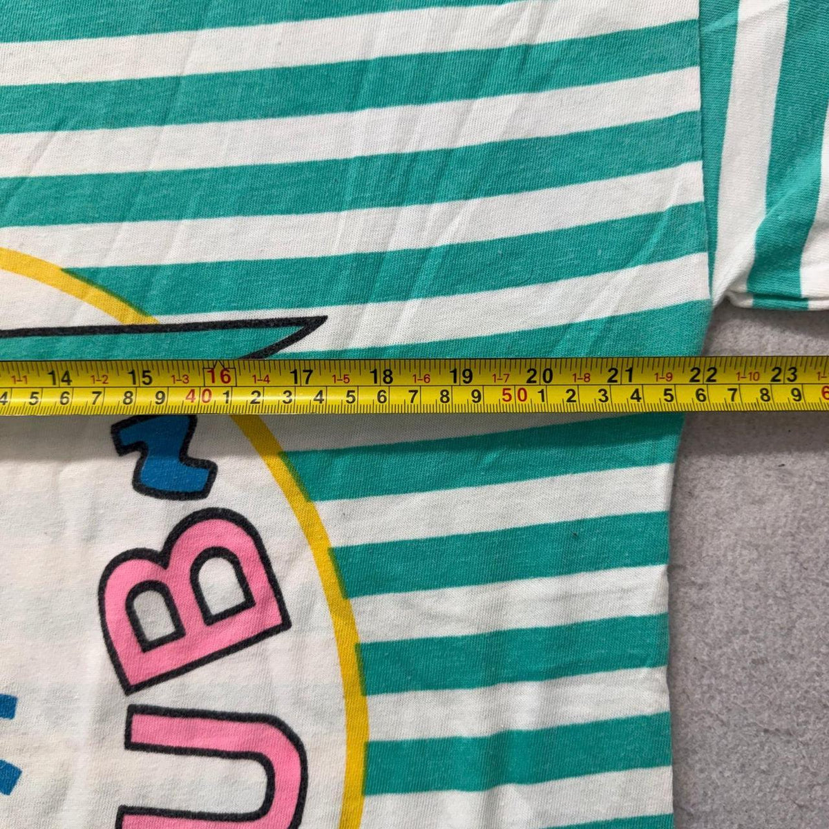 Vintage Y2K 2000's Teal Stripe Graphic Beach Club Surfer Tee