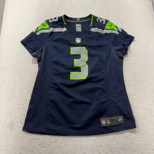 Vintage Y2K 2000's Women's Nike Navy Seahawks Graphic Spellout Football Jersey