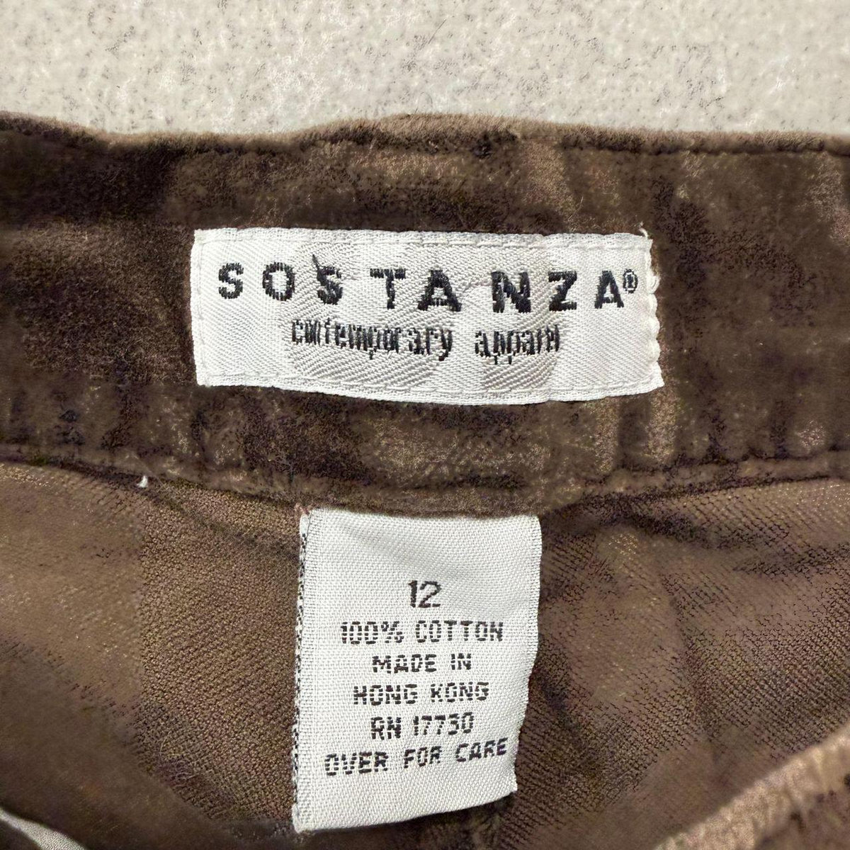 Vintage 90s Women's Sostanza Brown Corduroy Baggy Pants