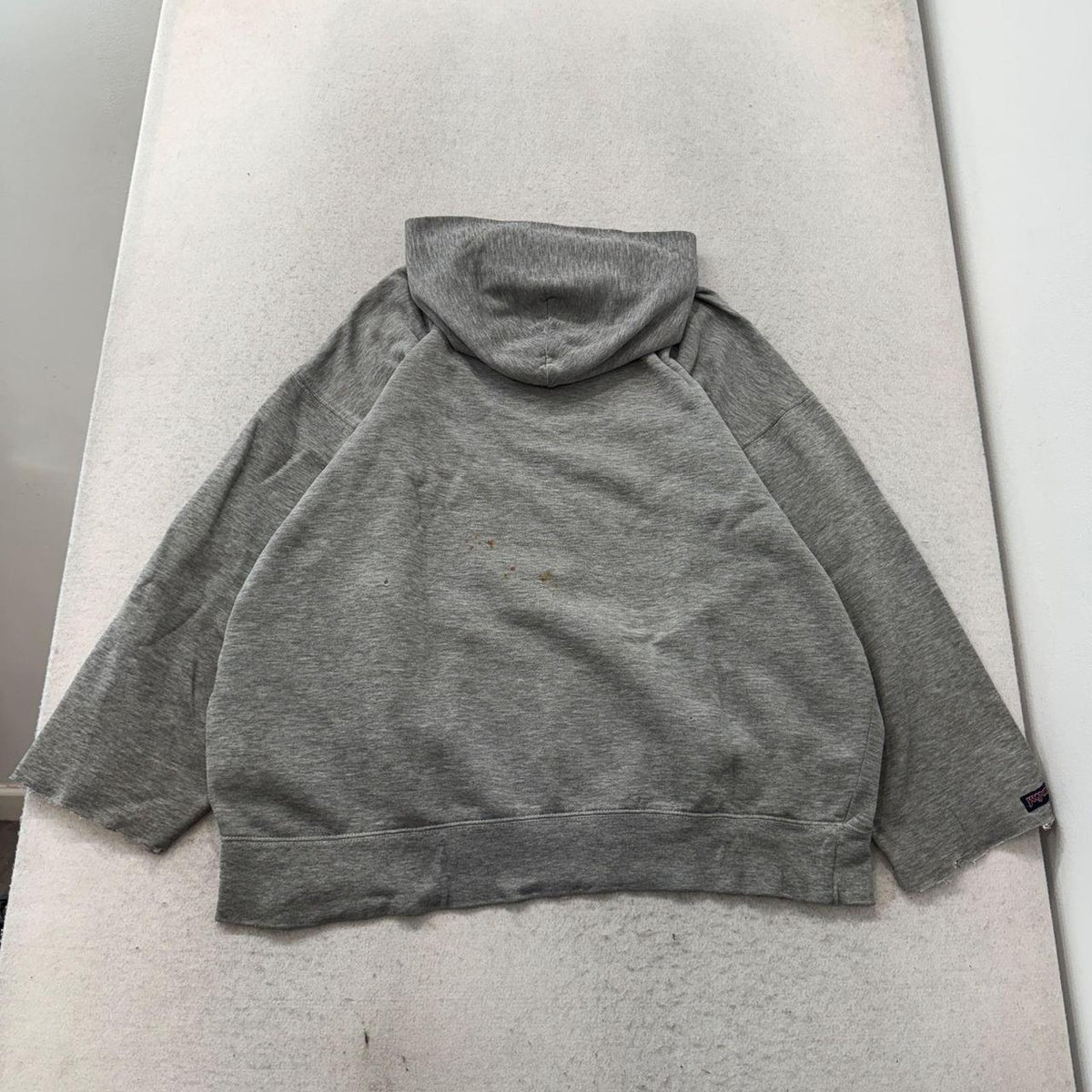 Vintage Y2K 2000's Jansport Heather Grey Oversized Faded Spellout Hoodie
