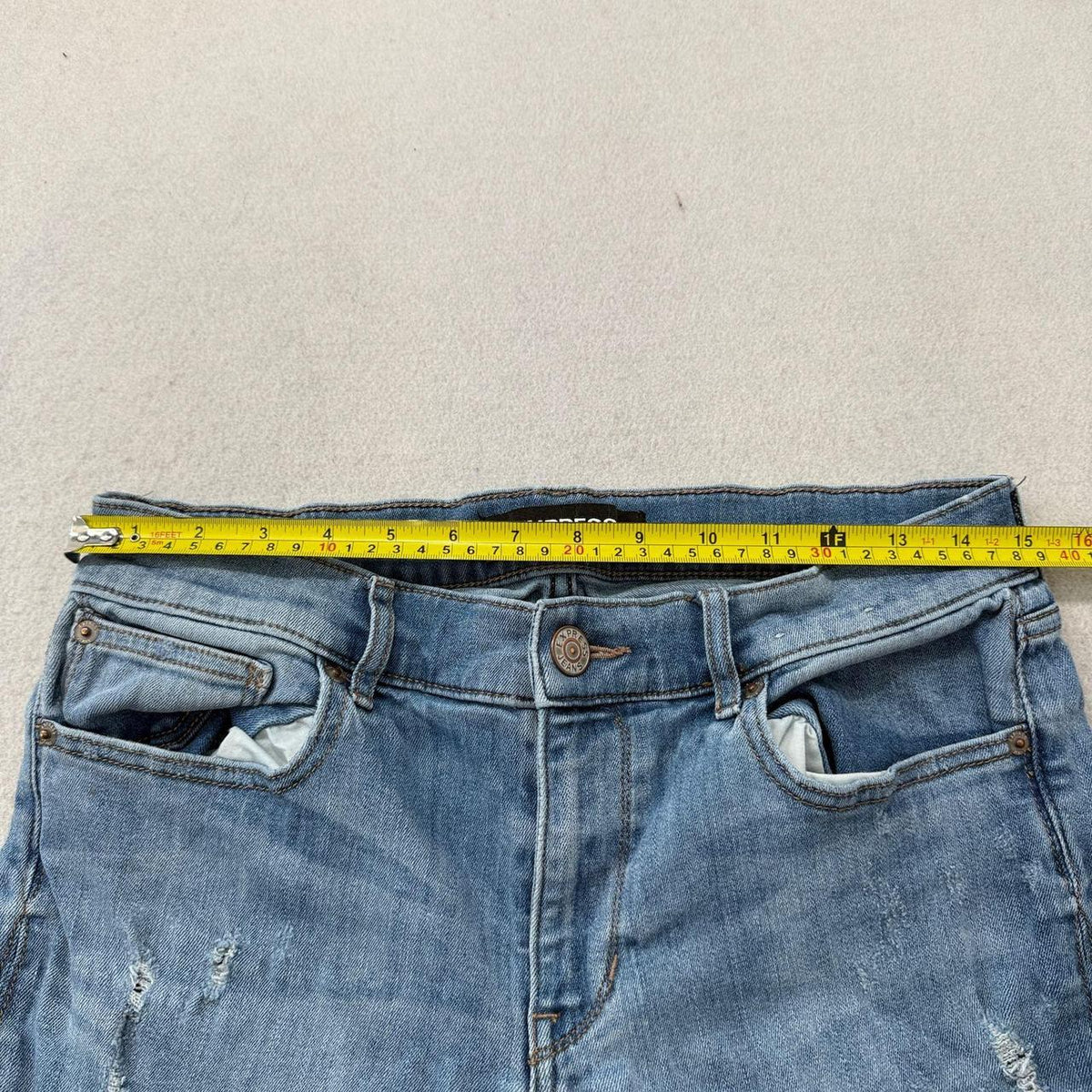 Vintage Y2K 2000's Women's Express Faded Bootcut Distressed Jeans