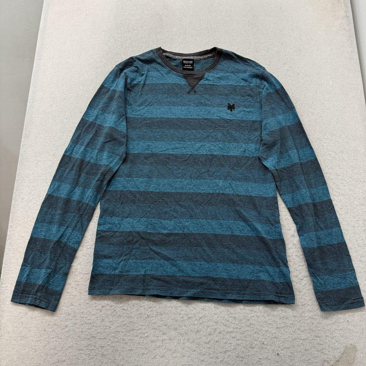 Vintage Y2K 2000's Zoo York Teal Striped Grunge Long Sleeve Tee