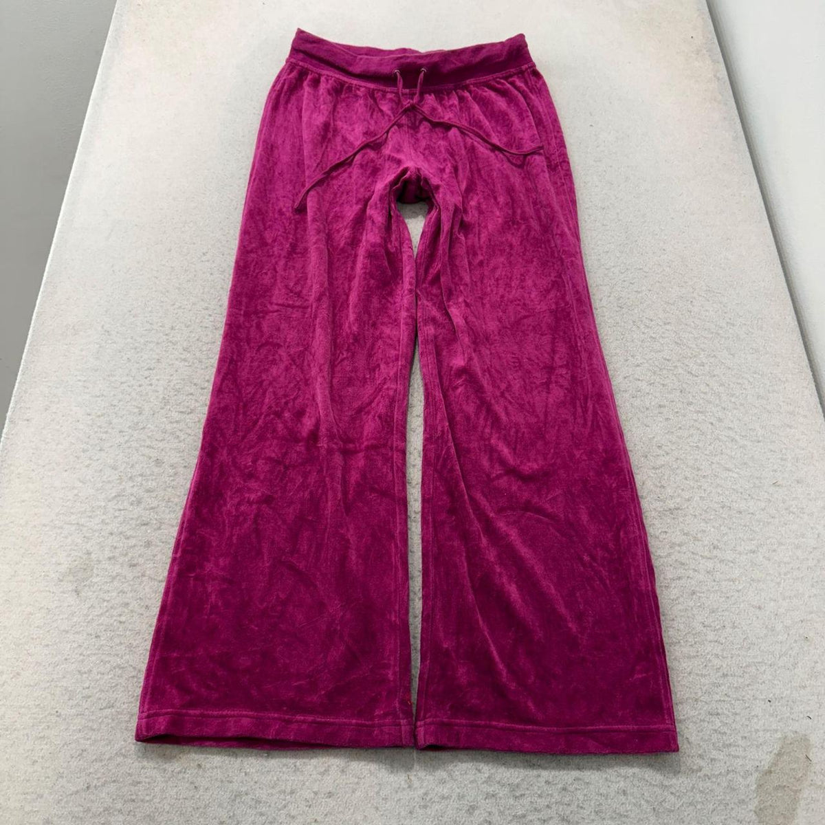 Vintage Y2K 2000's Women's Juicy Couture Magenta Baggy Velvet Track Pants