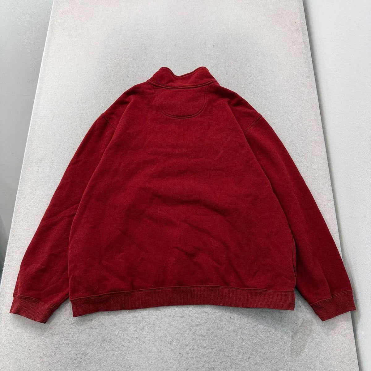Vintage Y2K 2000's Van Heusen Red Boxy Faded Quarter Zip Sweatshirt