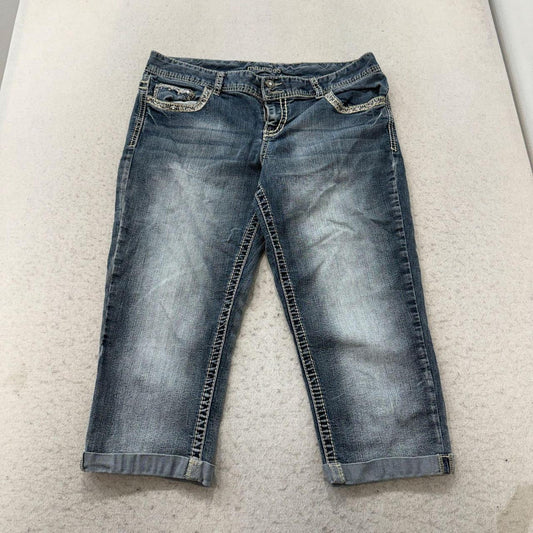 Vintage Y2K 2000's Maurices Faded Open Leg Capri Jeans
