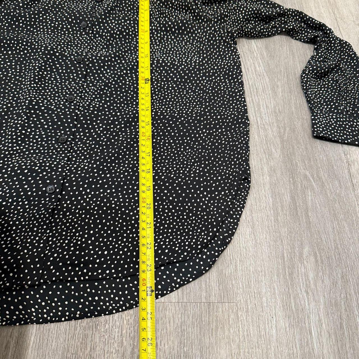 Vintage Y2K 2000's H&M Black Polka Dot Oversized Button-Up Shirt