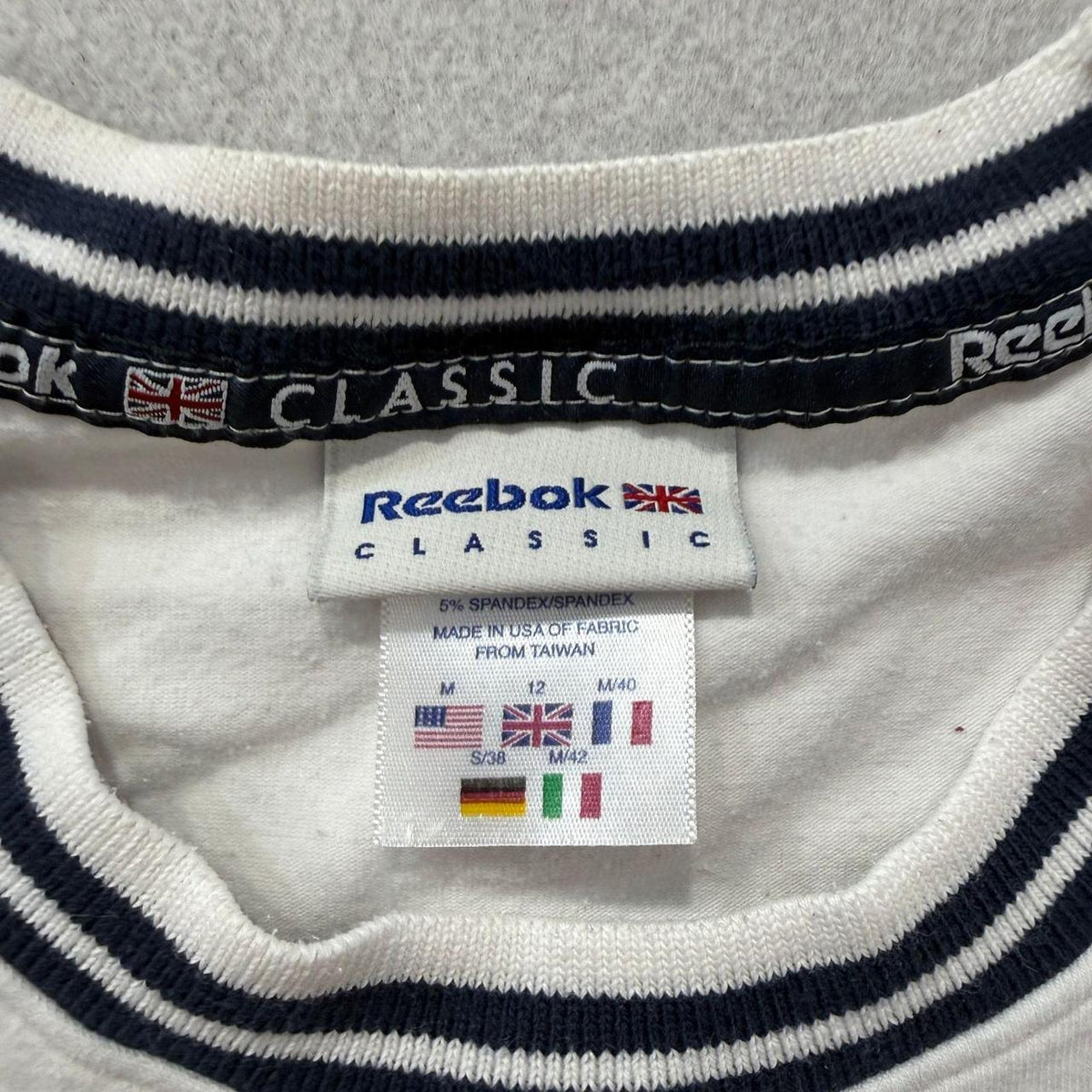 Vintage Y2K 2000's Women's Reebok Cream Boxy Ringer Tee