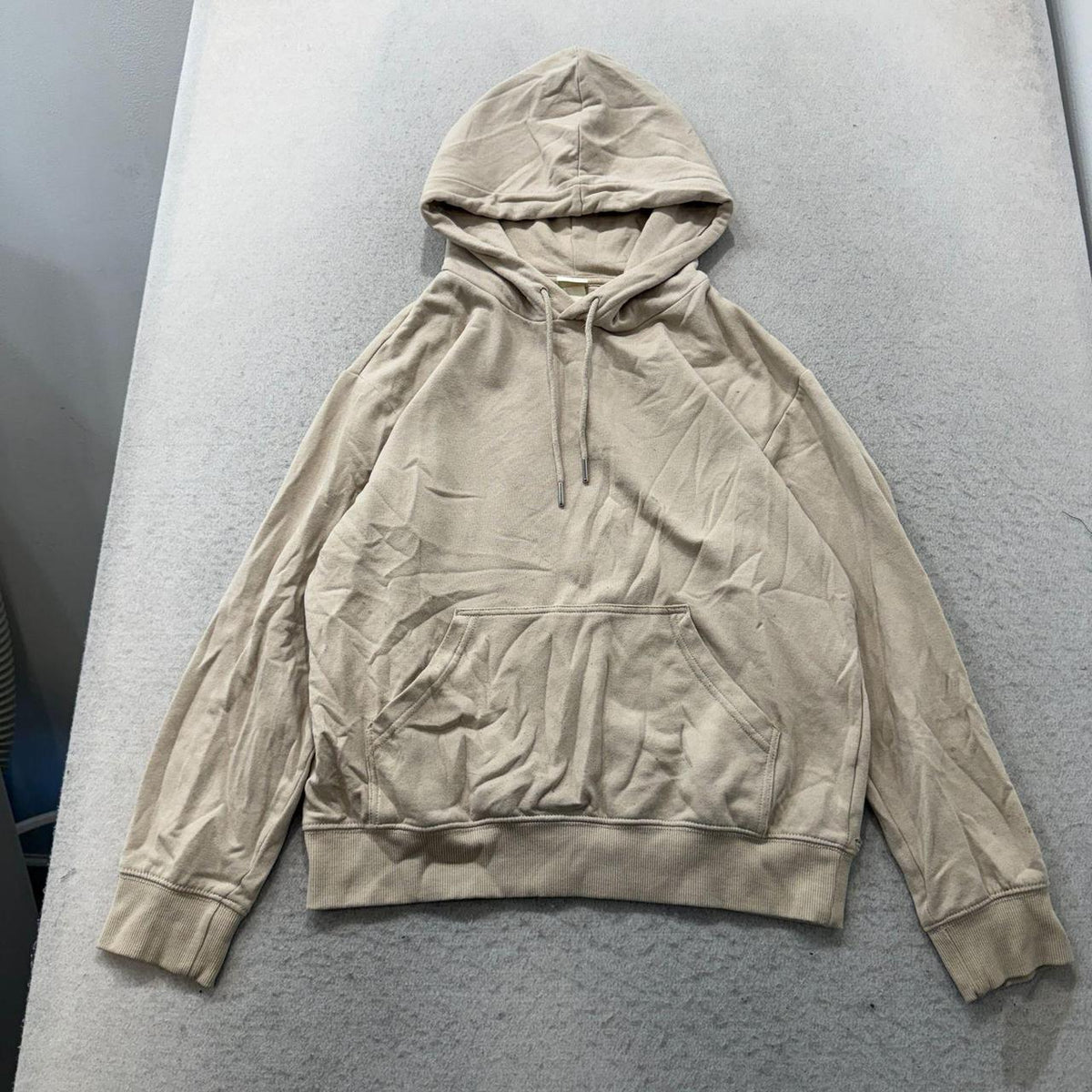 Vintage Y2K 2000's H&M Beige Oversized Blank Pullover Hoodie