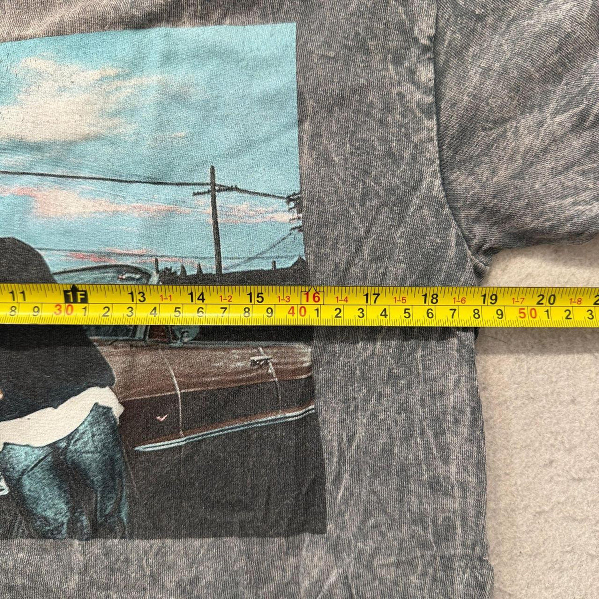 Vintage Y2K 2000's Charcoal Grey Faded Graphic Tee