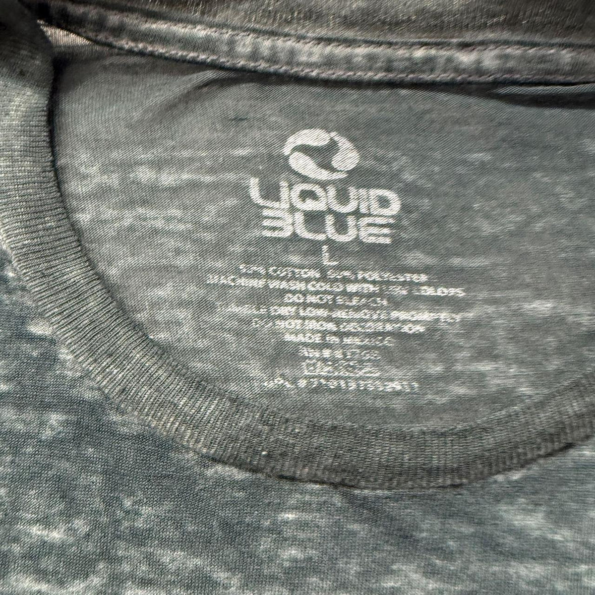 Vintage Y2K 2000's Liquid Blue Grey Faded Distressed Graphic Tee