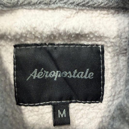 Vintage Y2K 2000's Aeropostale Heather Grey Spellout Graphic Hoodie