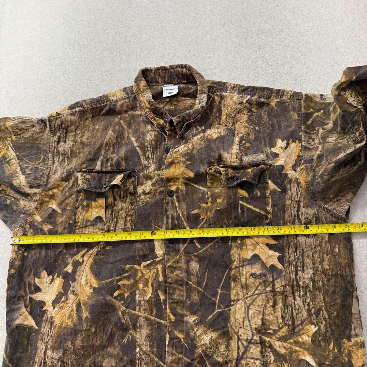 Vintage Y2K 2000's Columbia Brown Camo Faded Button Up Shirt