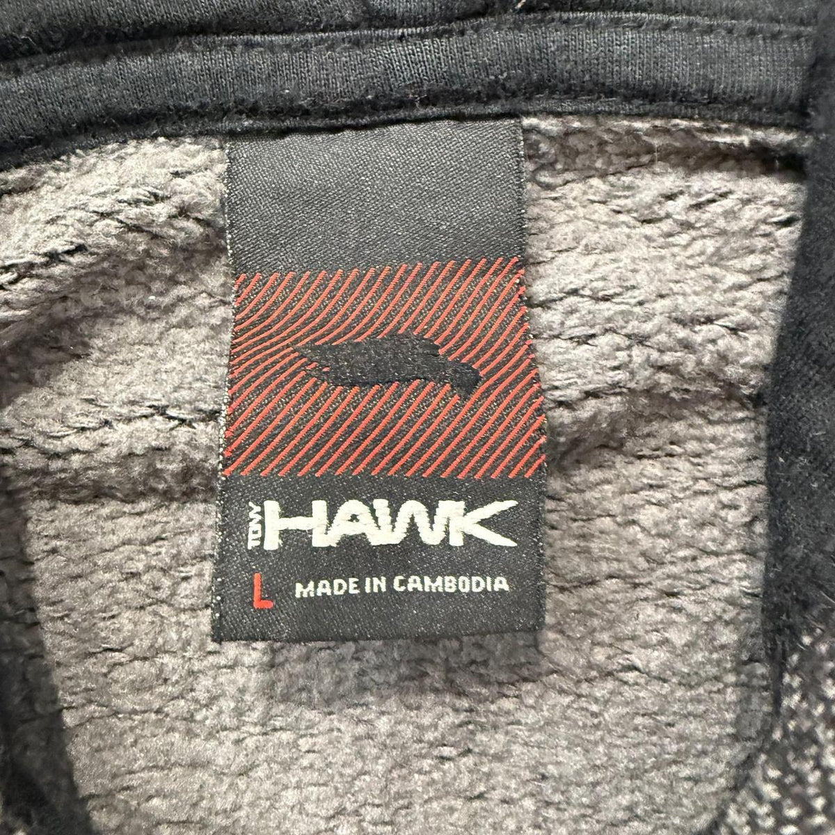 Vintage Y2K 2000's iHAWK Charcoal Grey Zip Up Fleece Hoodie Jacket