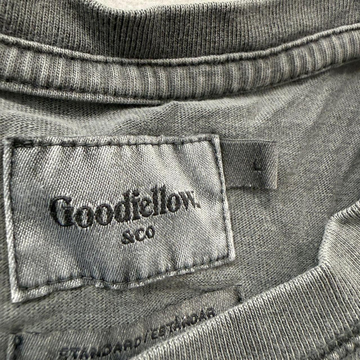Vintage Y2K 2000's Charcoal Grey Blank Long Sleeve Pocket Tee