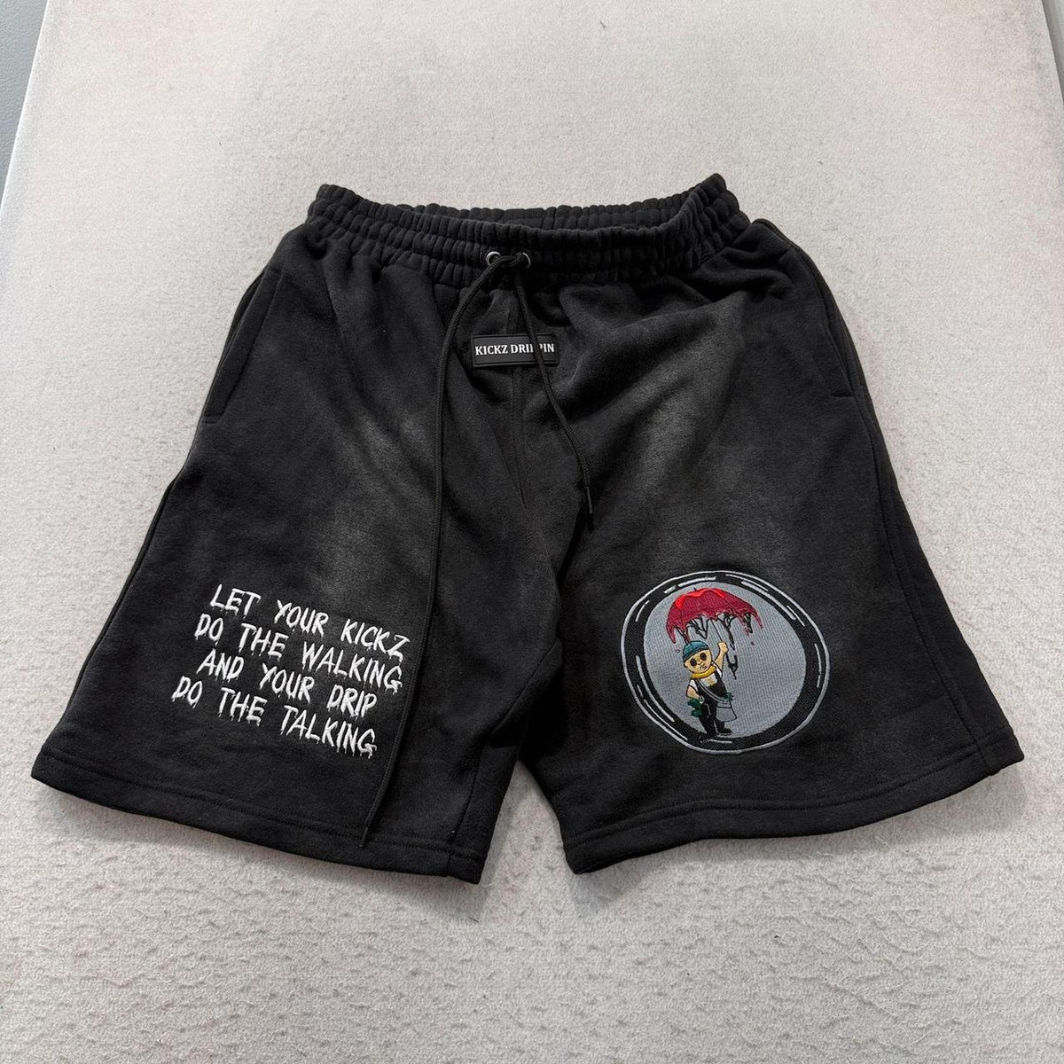 Vintage Y2K 2000's Black Graphic Faded Sweat Shorts