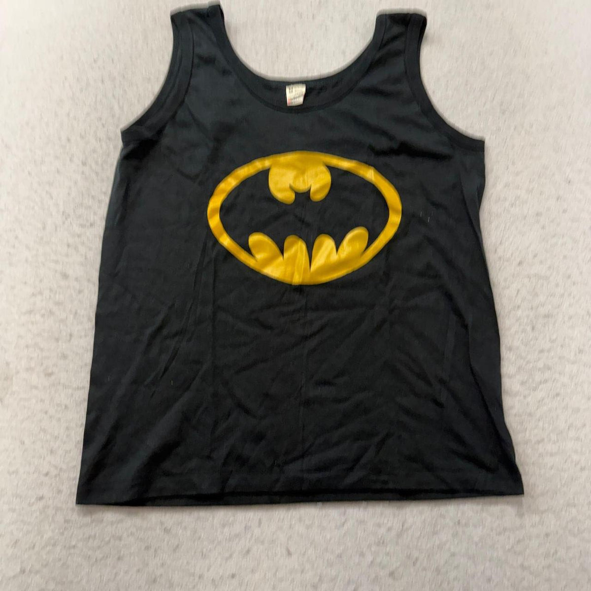 Vintage 90s Women's Black Faded Boxy Graphic Batman Tank Top