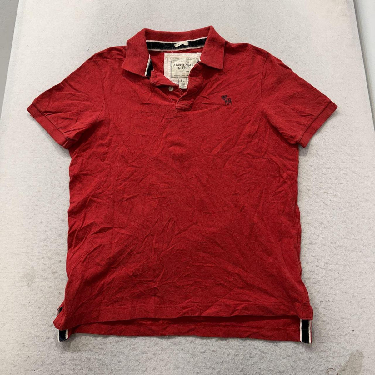Vintage Y2K 2000's Abercrombie & Fitch Red Boxy Polo Shirt