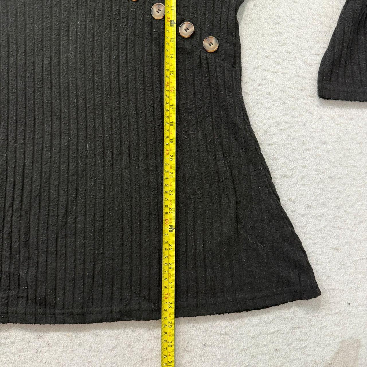 Vintage Y2K 2000's Women's Black Ribbed Collared Long Sleeve Top