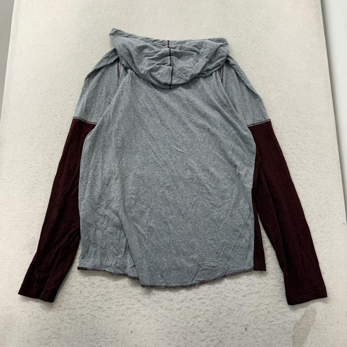 Vintage Y2K 2000's Burnside Maroon Oversized Blank Pullover Hoodie