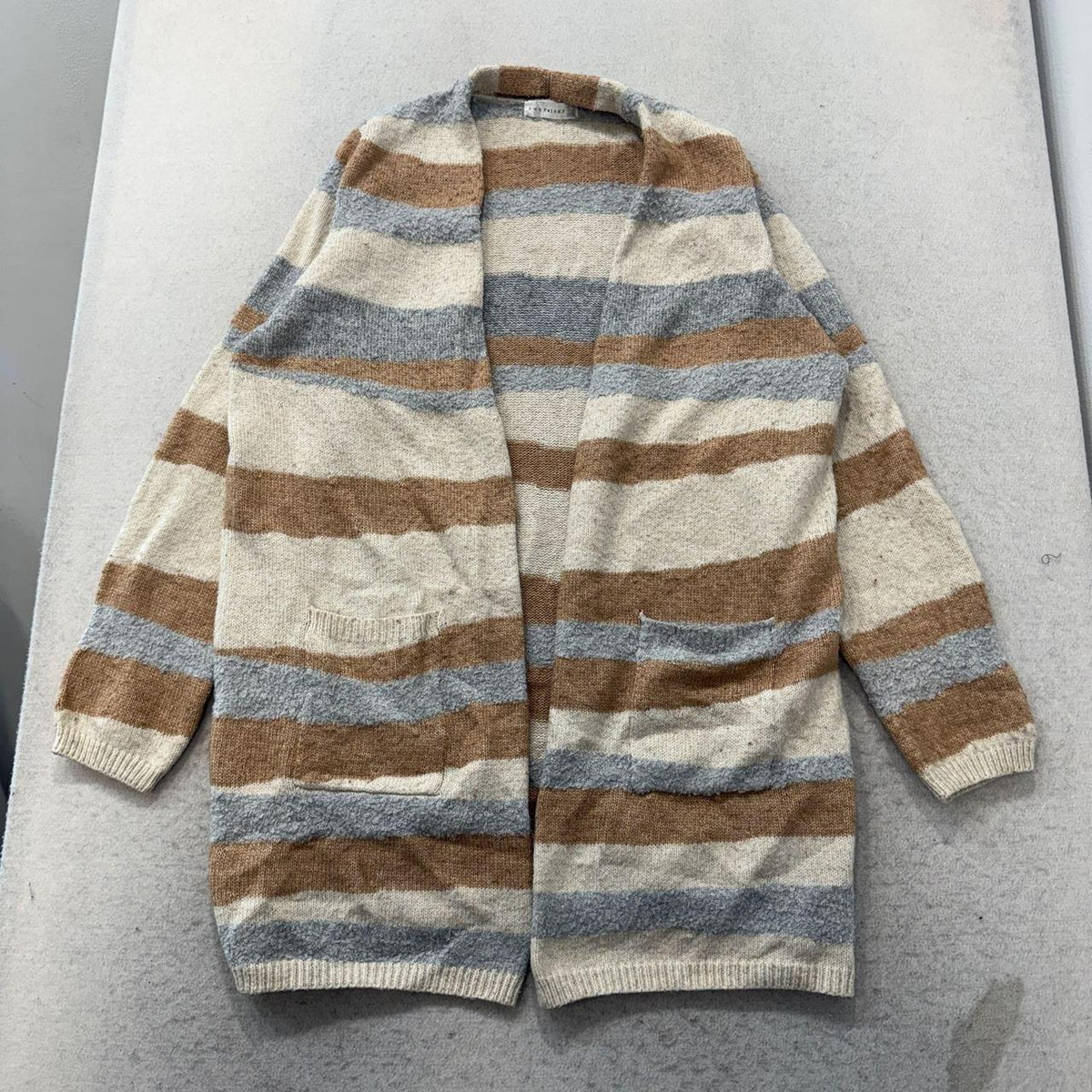 Vintage Y2K 2000's Women's Oversized Striped Knit Cardigan
