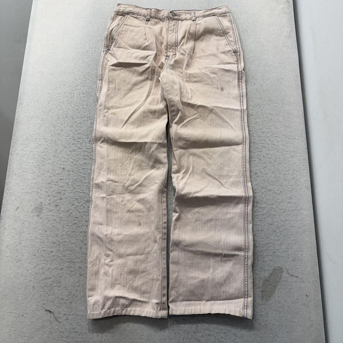 Vintage Y2K 2000's Women's Cream Baggy Cotton Pants
