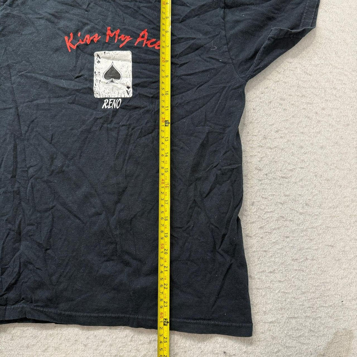 Vintage Y2K 2000's Black Faded Grunge Ace of Spades Graphic Tee
