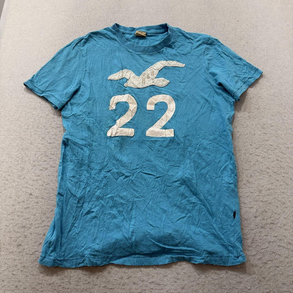 Vintage Y2K 2000's Hollister Turquoise Faded Graphic Tee