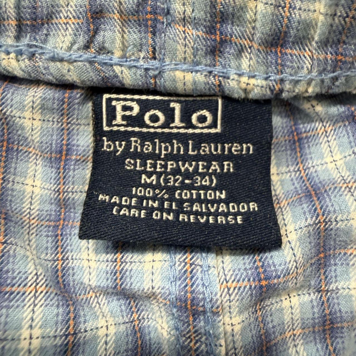 Vintage Y2K 2000's Polo Ralph Lauren Blue White Plaid Baggy Pajama Pants