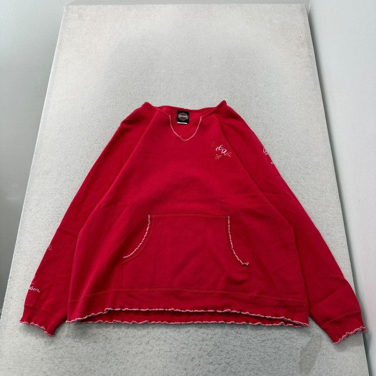 Vintage Y2K 2000's Harley-Davidson Red Distressed Oversized Sweatshirt
