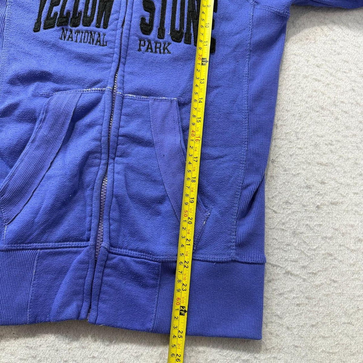 Vintage Y2K 2000's Royal Blue Boxy Zip Up Spellout Hoodie