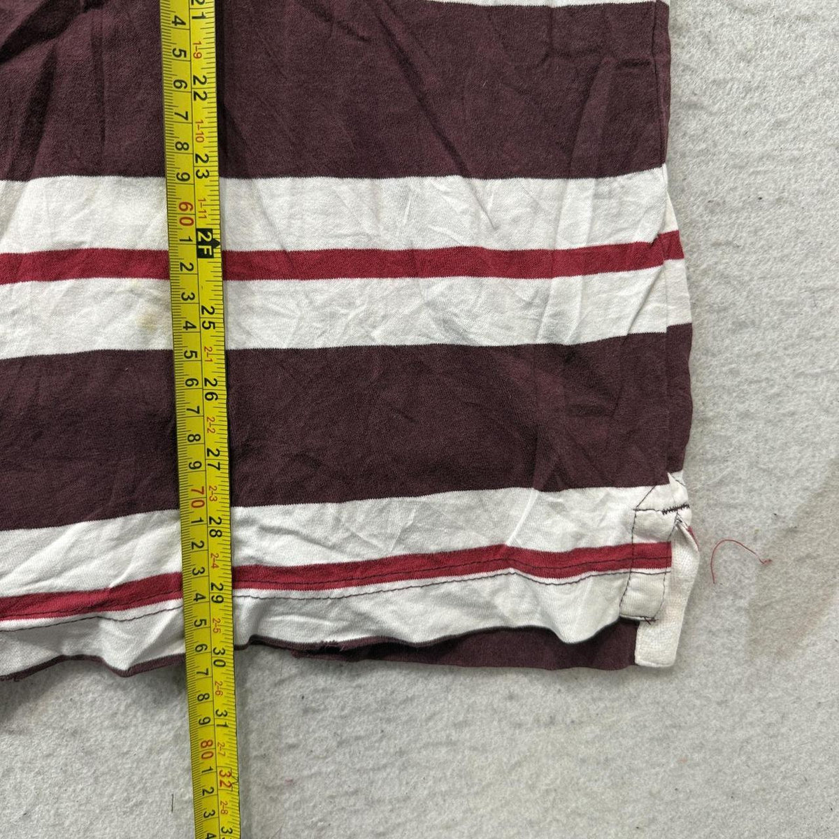 Vintage Y2K 2000's Women's Aeropostale Burgundy Striped Polo Shirt