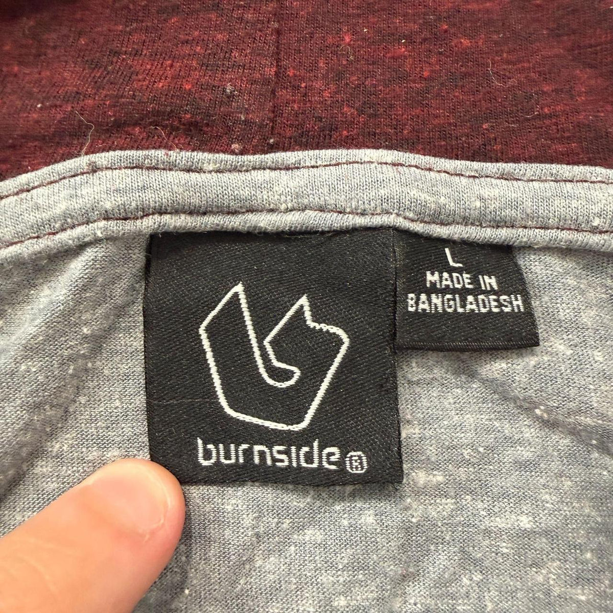 Vintage Y2K 2000's Burnside Maroon Oversized Blank Pullover Hoodie