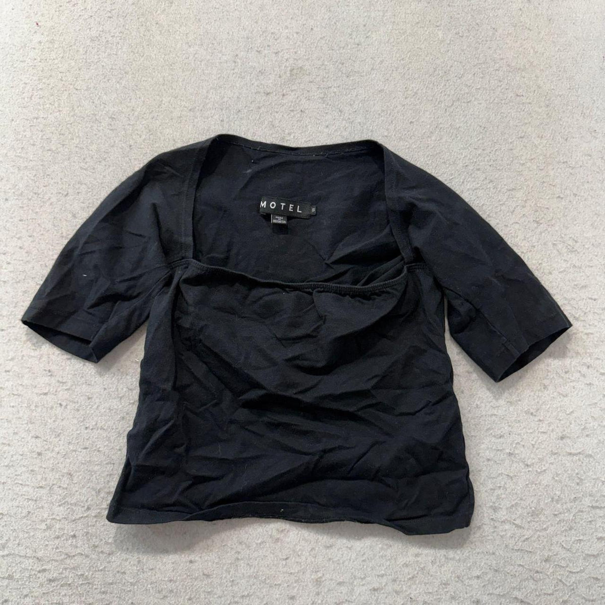 Vintage Y2K 2000's Women's Motel Black Fitted Wrap Top