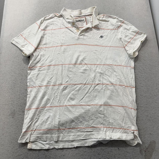 Vintage Y2K 2000's Aeropostale Cream Striped Polo Shirt
