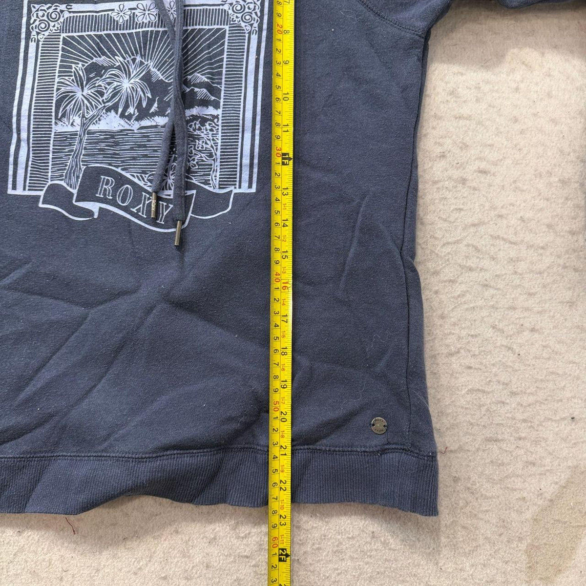 Vintage Y2K 2000's Roxy Navy Oversized Graphic Pullover Hoodie