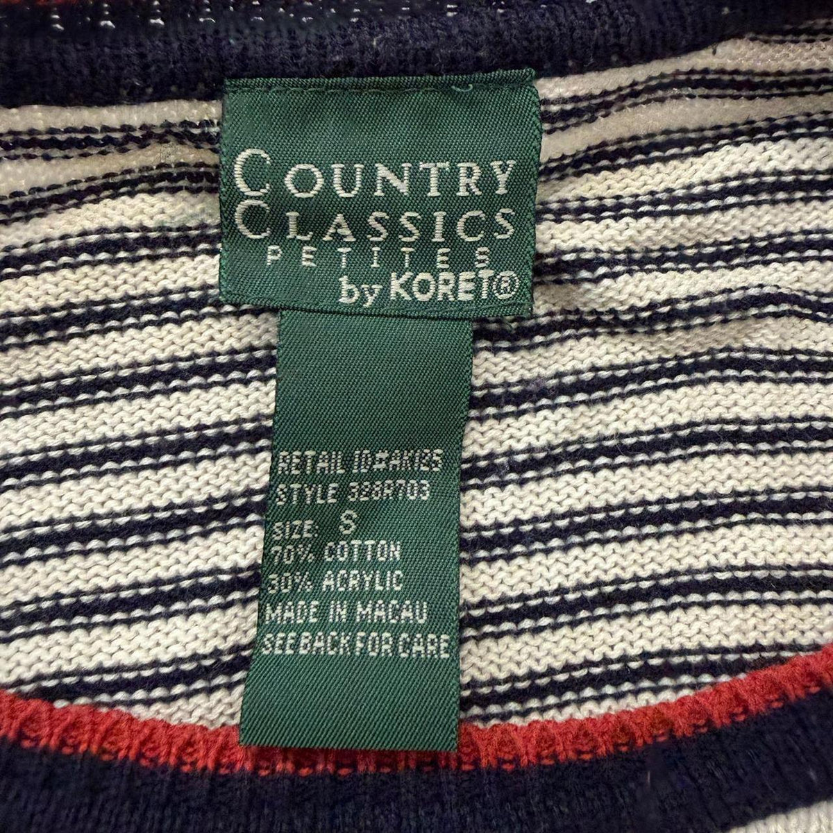 Vintage Y2K 2000's Women's Boxy Navy Striped Cardigan