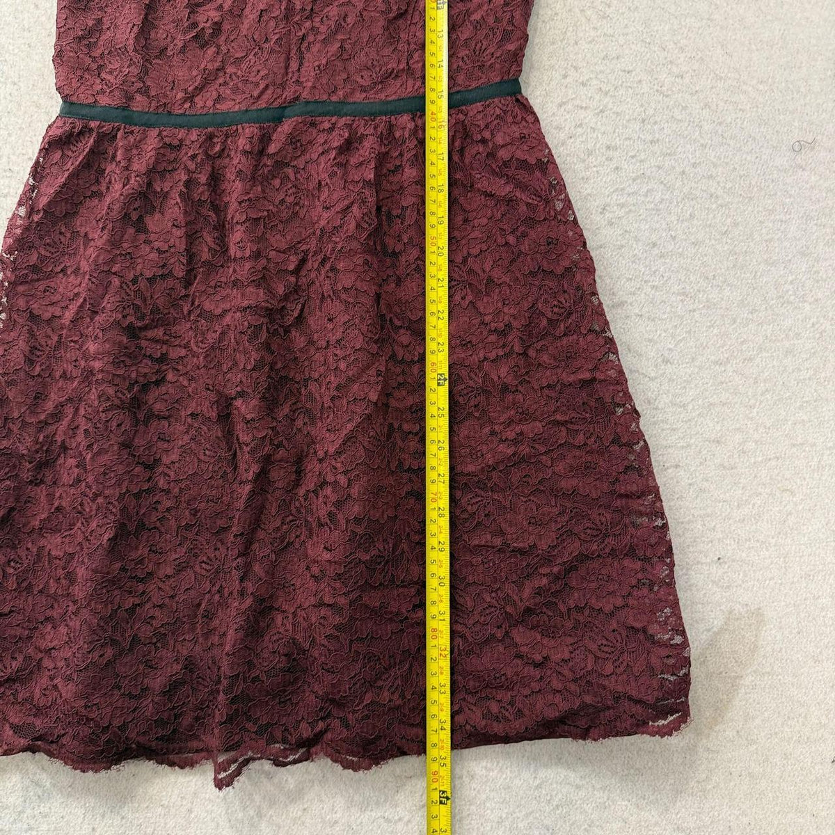 Vintage Y2K 2000's Women's Loft Burgundy Lace Dress