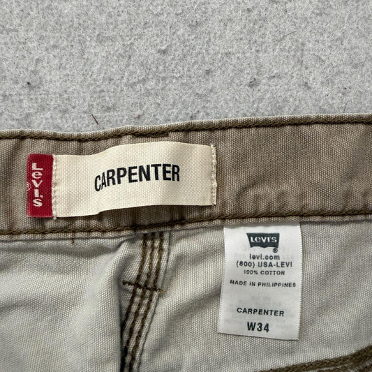 Vintage Y2K 2000's Levi's Khaki Tan Baggy Carpenter Shorts