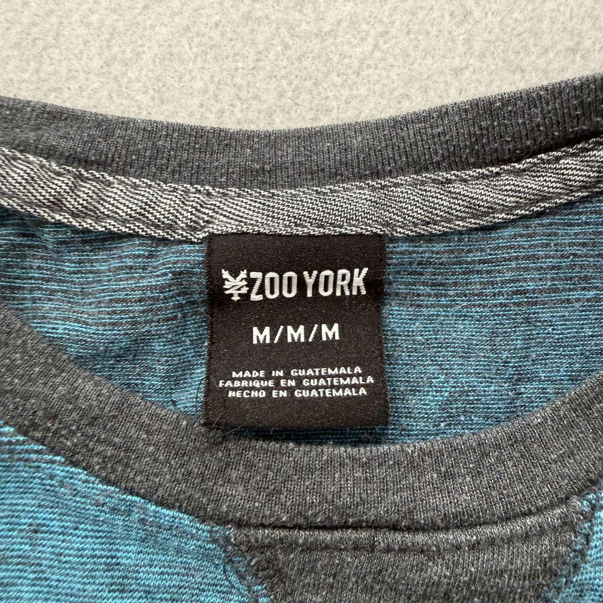 Vintage Y2K 2000's Zoo York Teal Striped Grunge Long Sleeve Tee