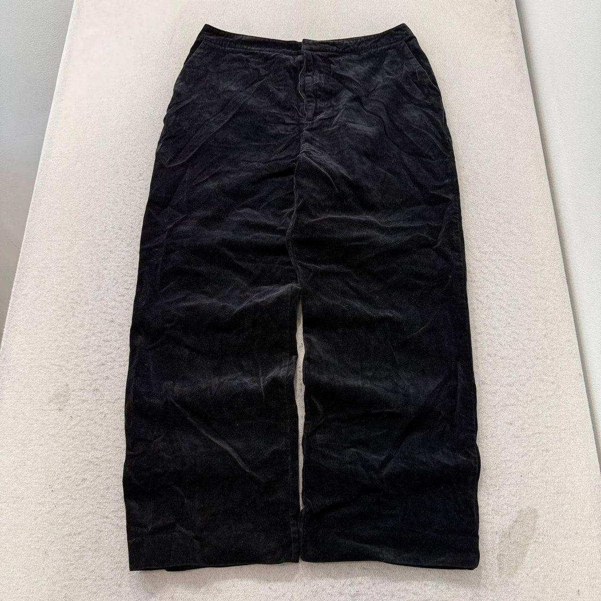 Vintage Y2K 2000's Women's Black Velvet Baggy Pants