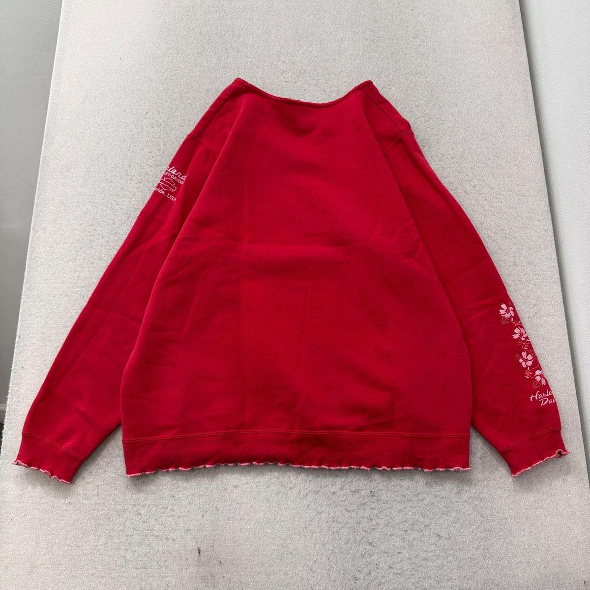 Vintage Y2K 2000's Harley-Davidson Red Distressed Oversized Sweatshirt
