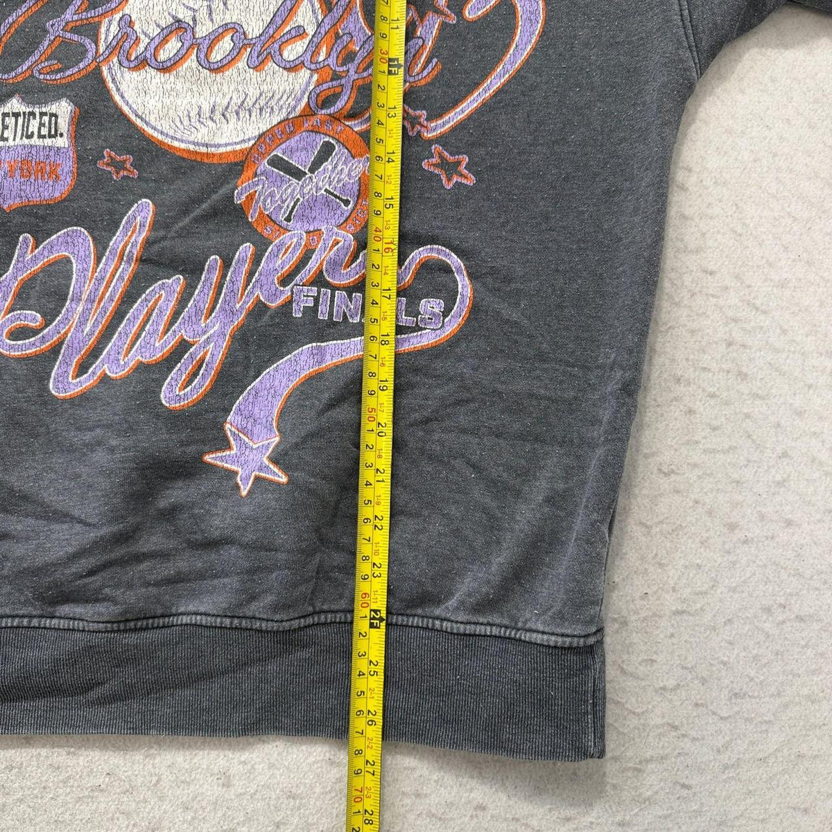 Vintage Y2K 2000's Charcoal Grey Boxy Faded Graphic Sweatshirt