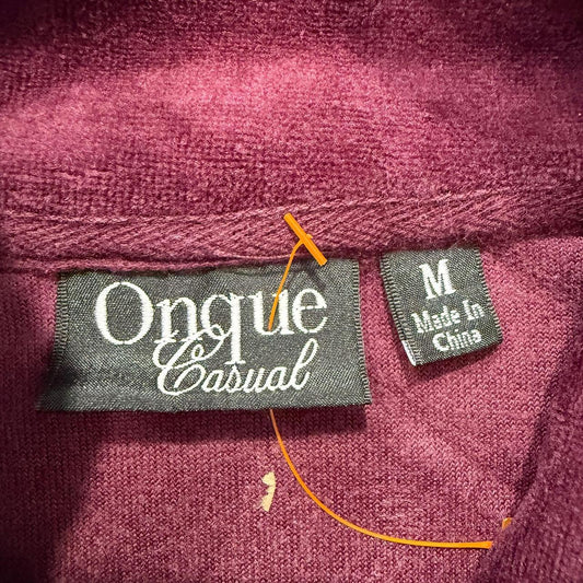 Vintage Y2K 2000's Women's Burgundy Velvet Zip Up Rhinestone Jacket