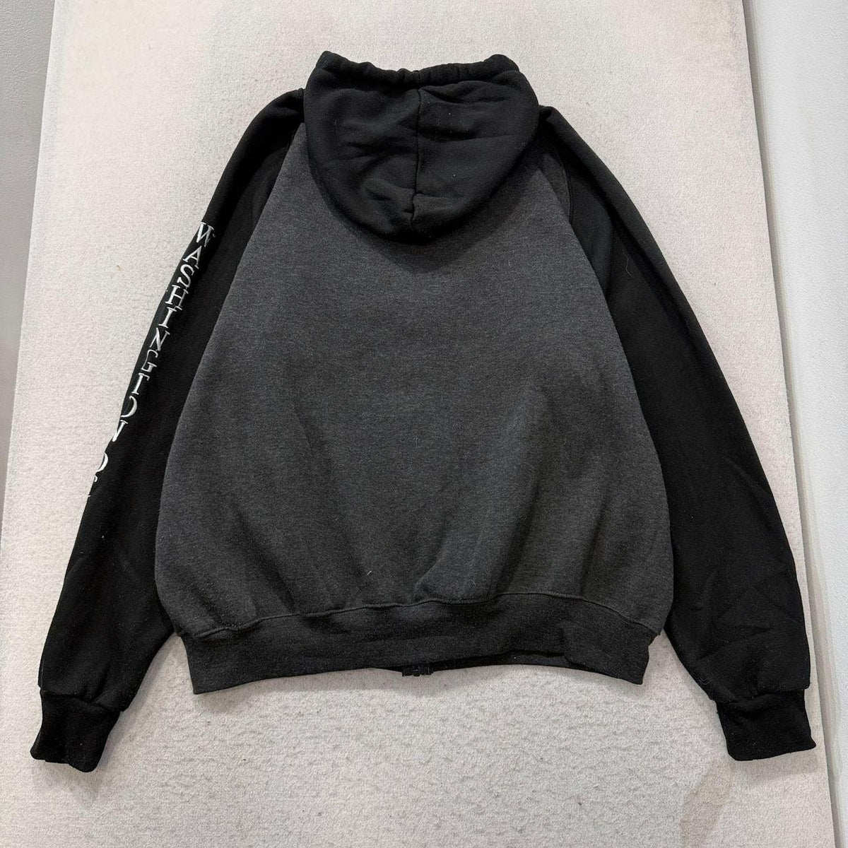 Vintage Y2K 2000's Oversized Graphic Zip Up Charcoal Hoodie