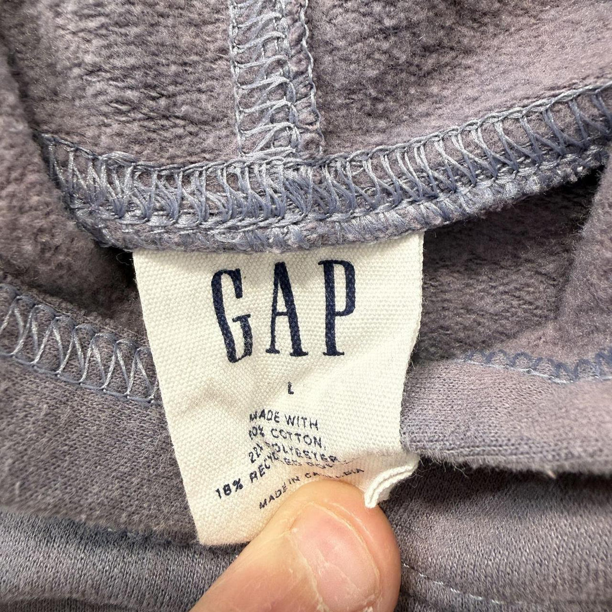Vintage Y2K 2000's Gap Charcoal Grey Boxy Faded Pullover Hoodie