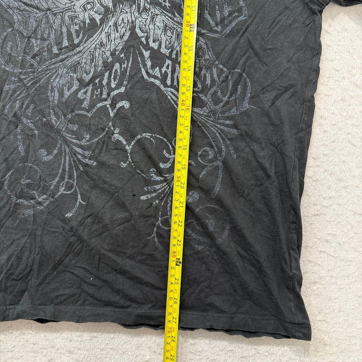 Vintage Y2K 2000's Ed Hardy Black Faded Graphic Tee