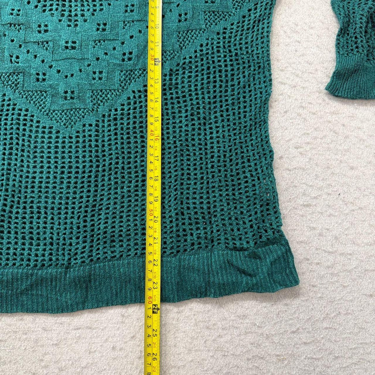 Vintage Y2K 2000's Women's American Eagle Teal Boxy Knit Sweater